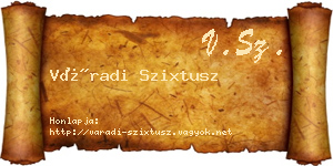 Váradi Szixtusz névjegykártya
